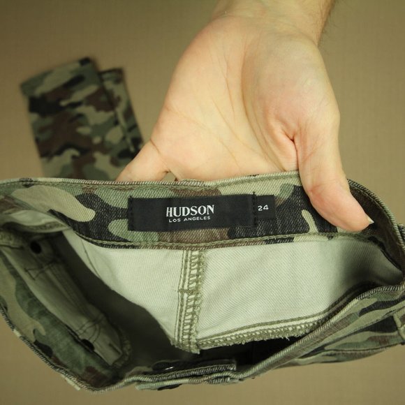 Hudson Barbara High Waist Super Skinny Ankle Jeans Women's Sz 24 Camouflage NWT - Picture 8 of 12